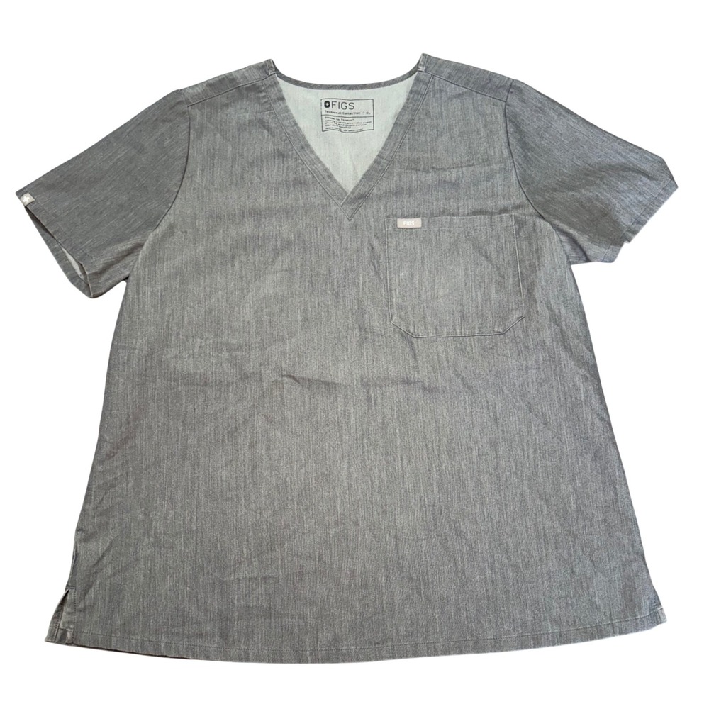 FIGS Catarina One-Pocket Scrub Top Womens XL Graphite Gray